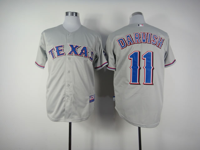 Men Texas Rangers #11 Darvish Grey MLB Jerseys